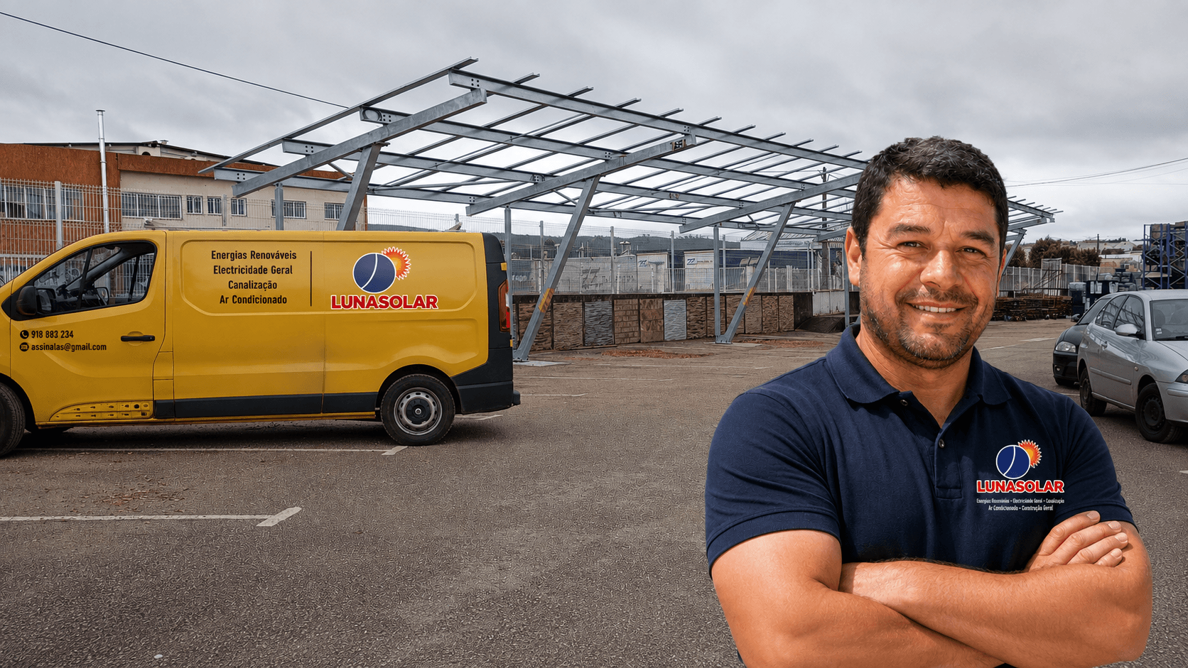 Estrutura solar empresarial realizada pela LUNASOLAR